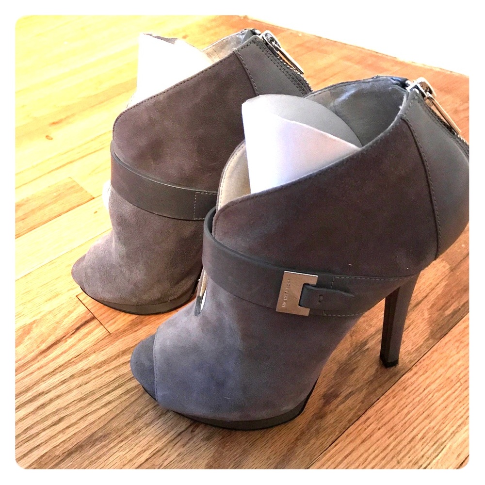 Michael Kors Gray Suede Heeled Booties